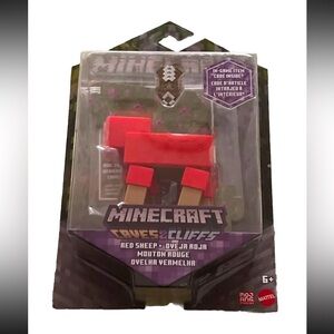 Mattel Minecraft Caves and Cliffs - Red Sheep Action Figure With Code Inside